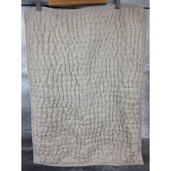 Quince Quilted Stitch Sham Set 20" x 26" 55% Linen 45% Cotton - Picture 9 of 10